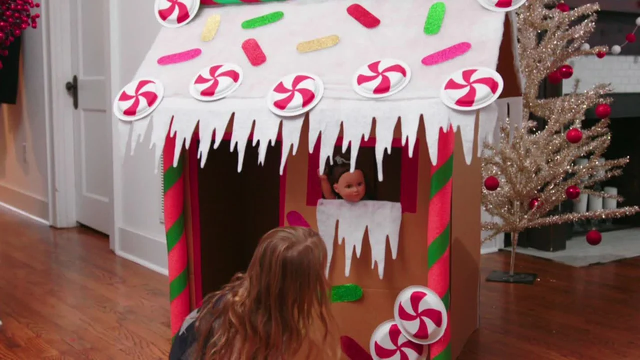 DIY Cardboard Gingerbread Playhouse for Christmas | HGTV