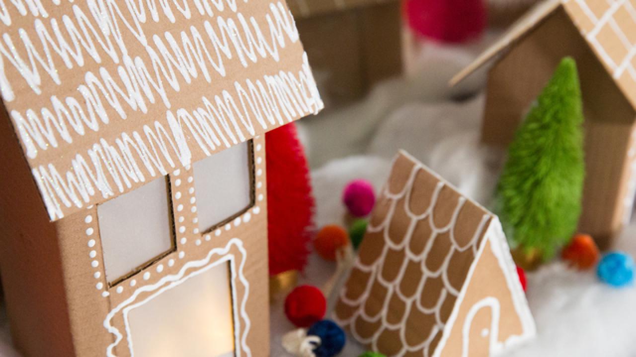 DIY Cardboard Gingerbread Village