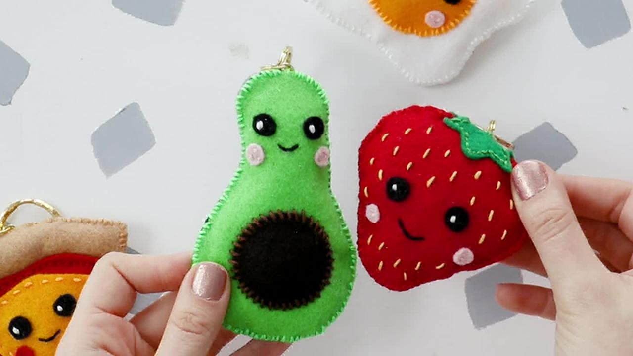 Easy-Sew Food Plushie Keychains