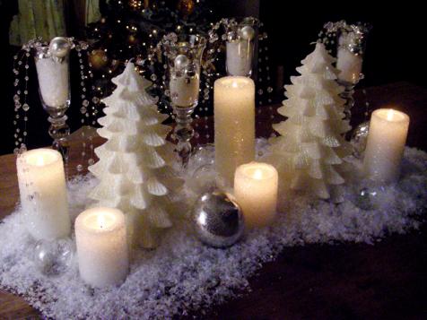 Snowy Candle Centerpiece