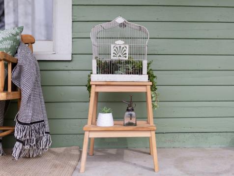 Upcycled Birdcage Succulent Planter