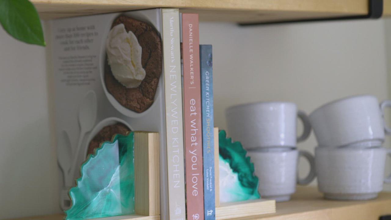 Agate Resin Bookends