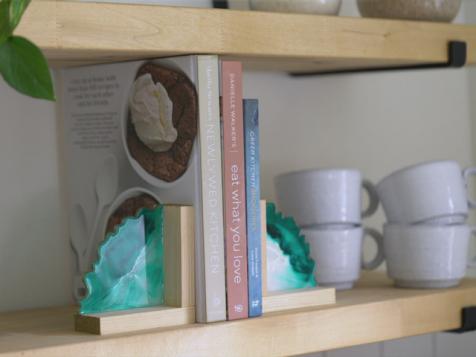 Agate Resin Bookends