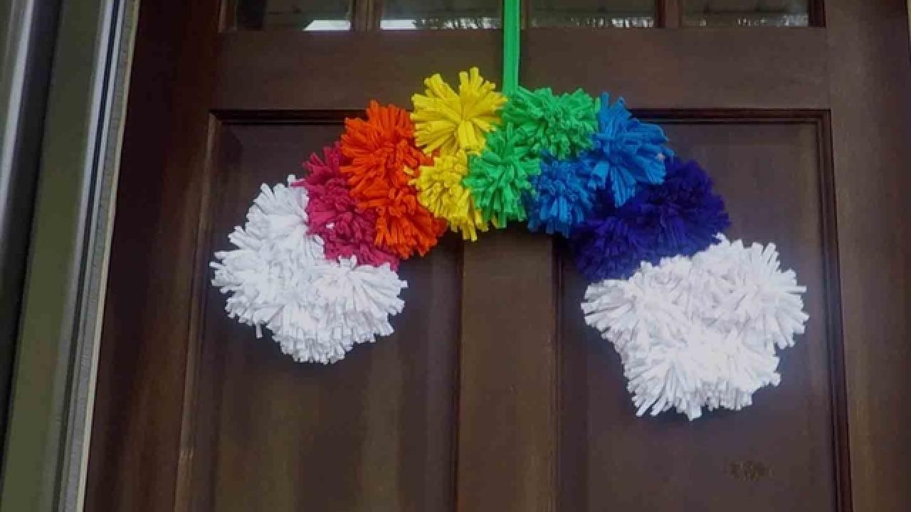 DIY Rainbow Wreath