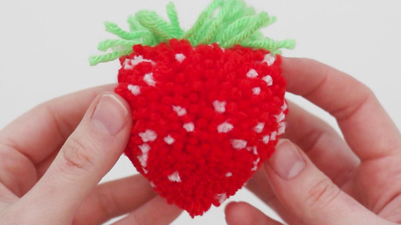 DIY Strawberry Pom-Poms
